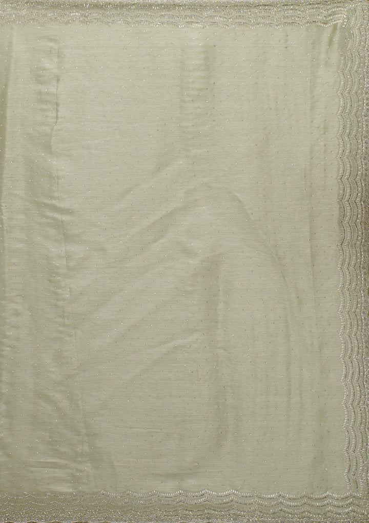 Green Stonework Chiffon Saree