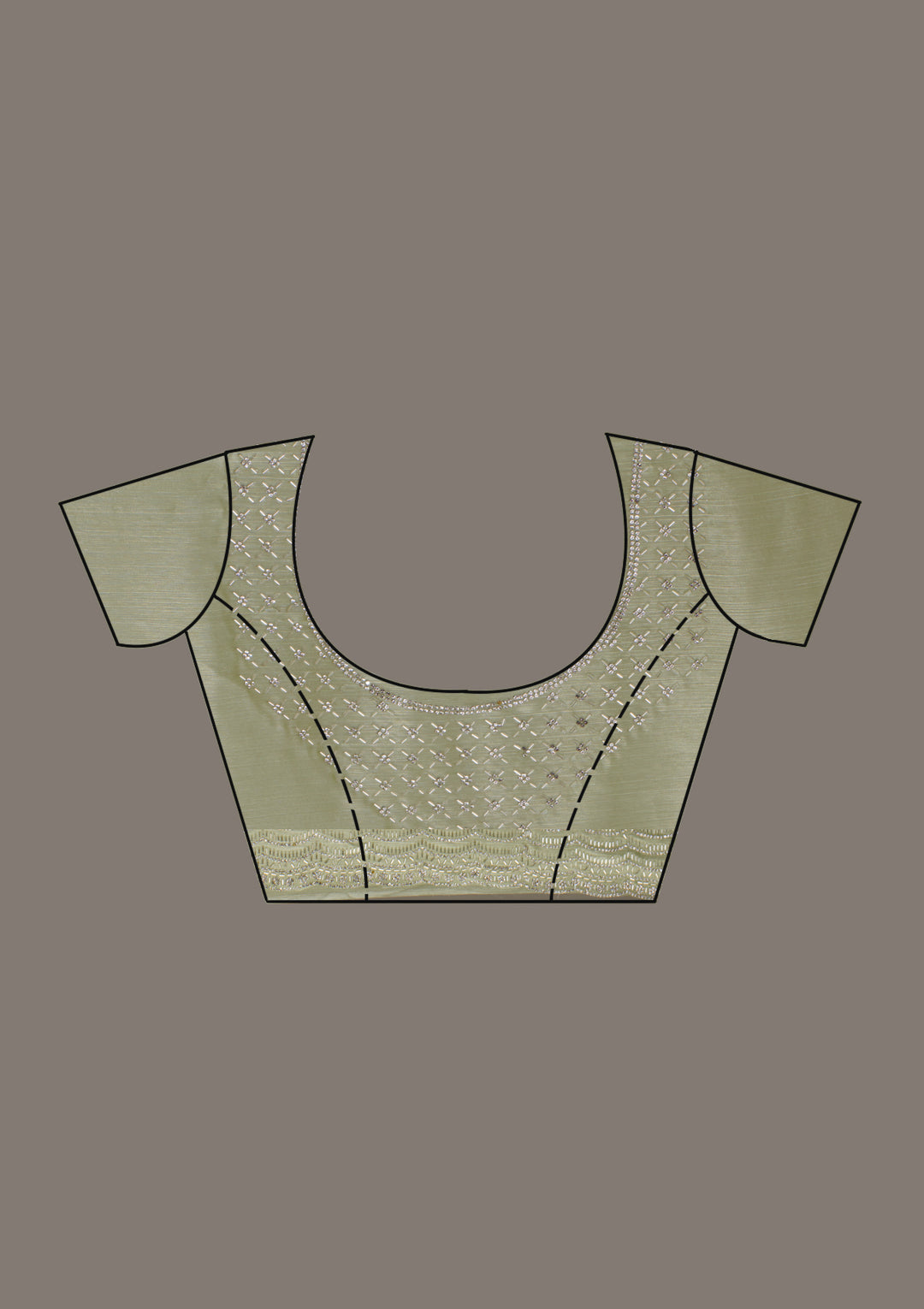 Green Stonework Chiffon Saree