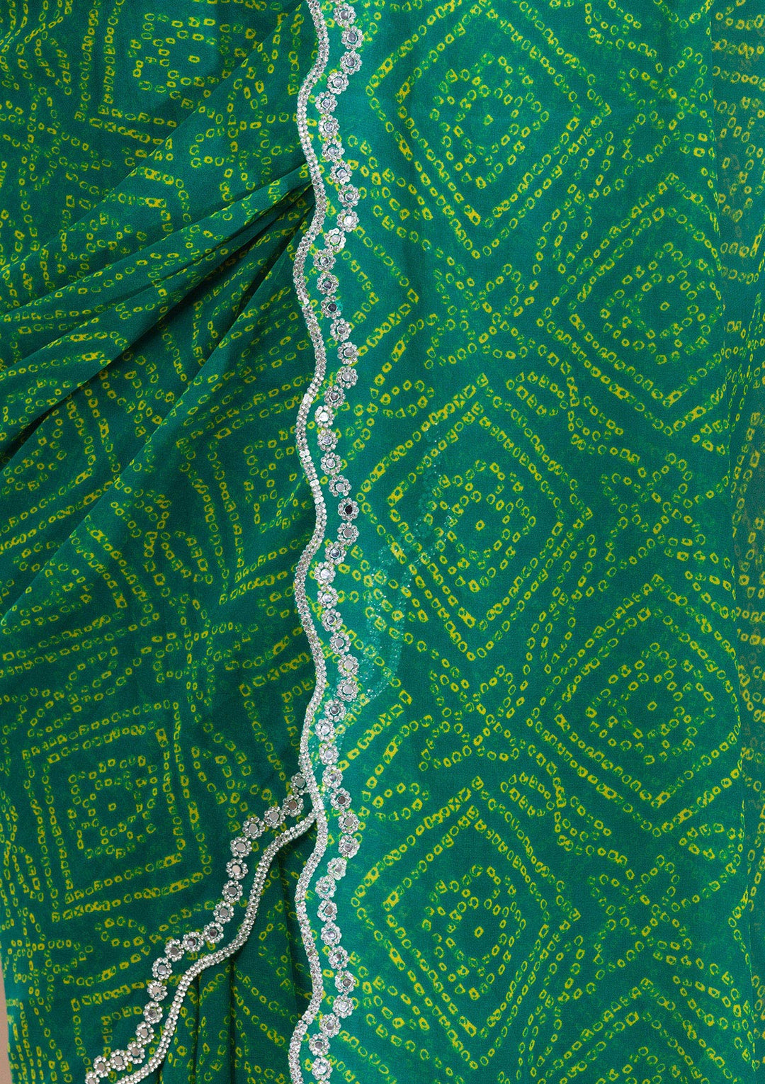 Green Stonework Georgette Saree