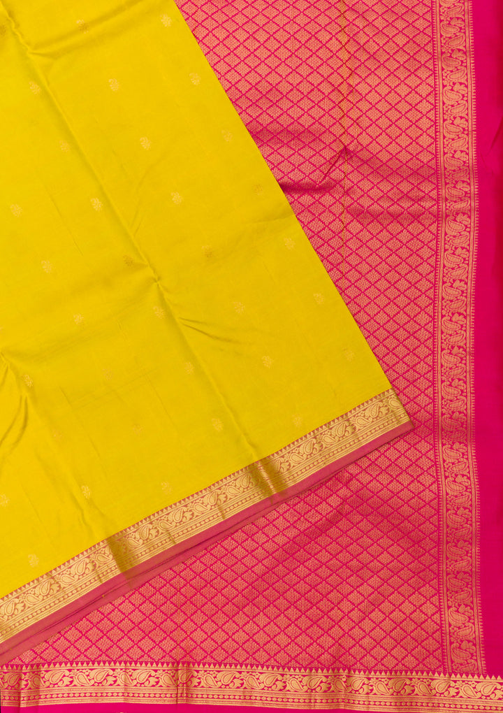 Mustard Zariwork Kanjivaram Pure Silk Saree