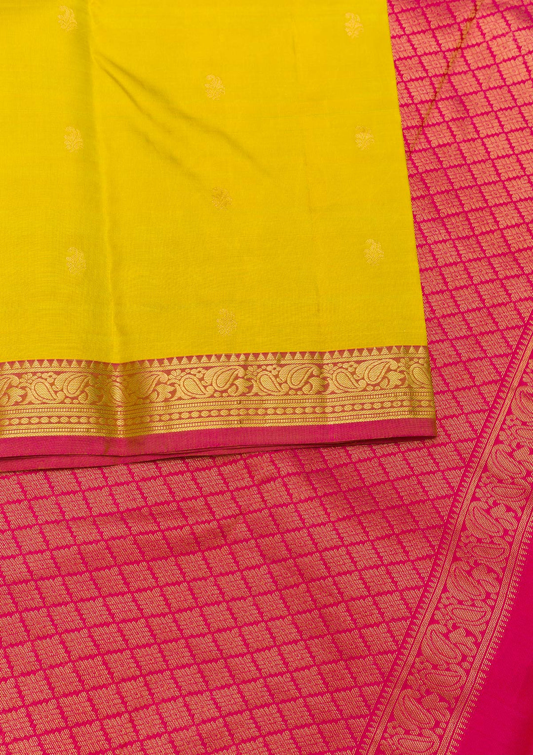 Mustard Zariwork Kanjivaram Pure Silk Saree