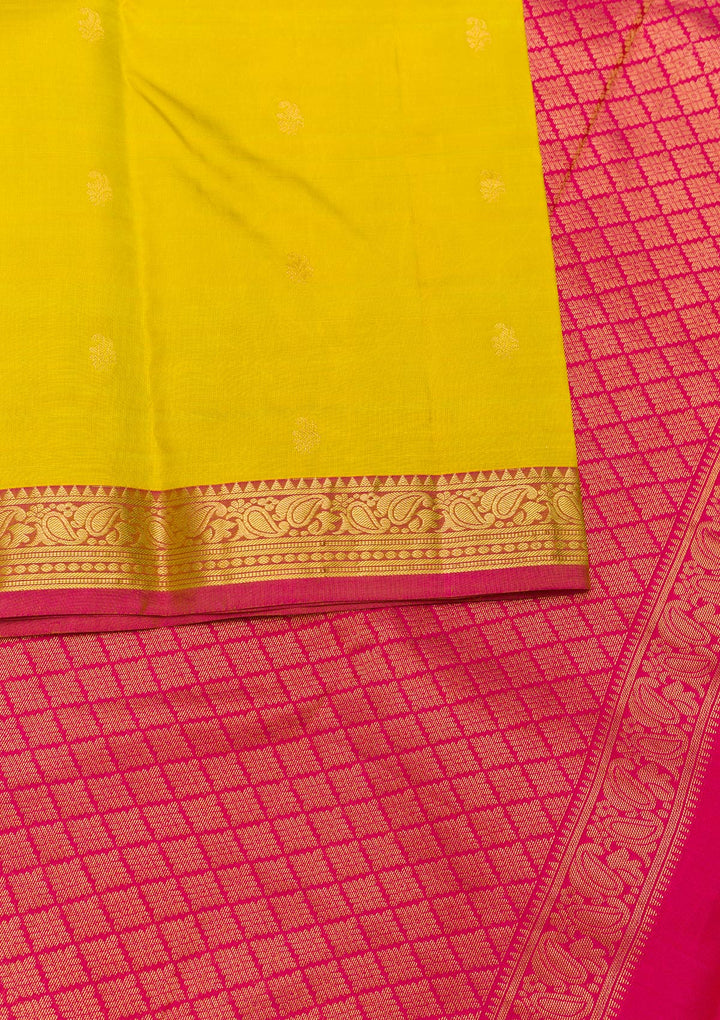 Mustard Zariwork Kanjivaram Pure Silk Saree