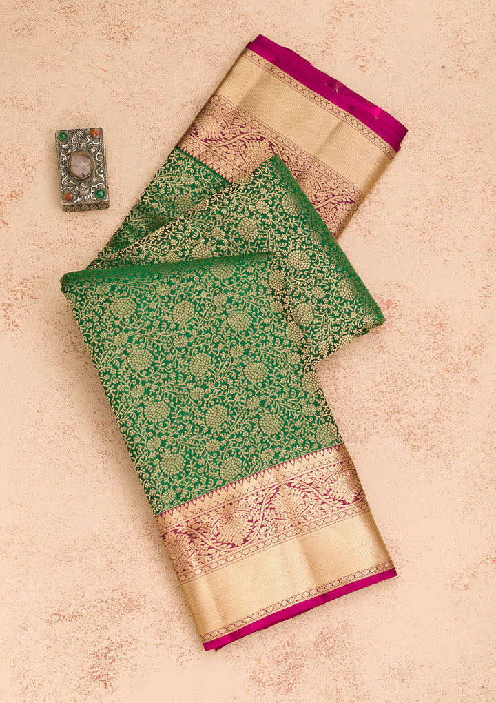 Green Zariwork Kanjivaram Pure Silk Saree