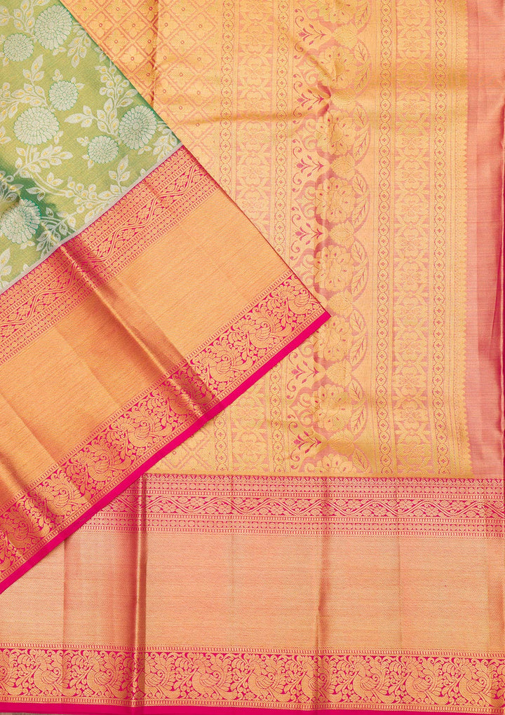 Green Zariwork Kanjivaram Pure Silk Saree