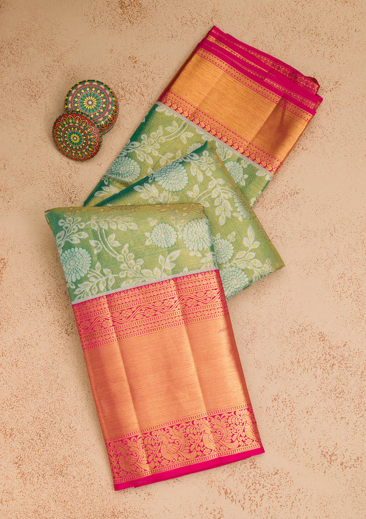 Green Zariwork Kanjivaram Pure Silk Saree
