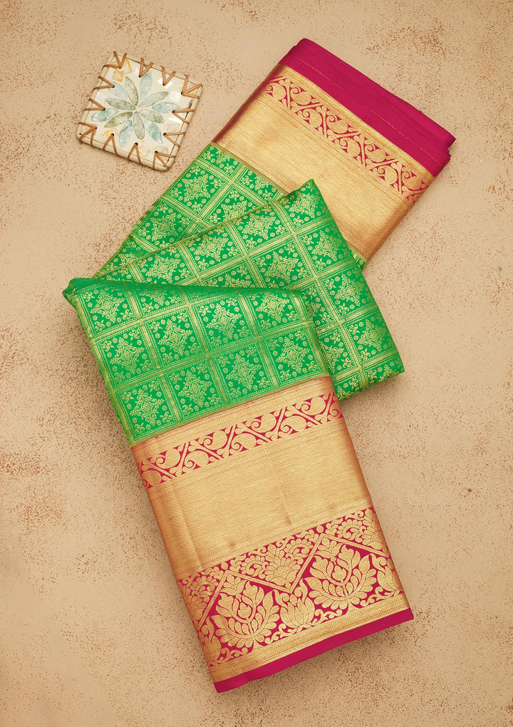Green Zariwork Pure Silk Saree