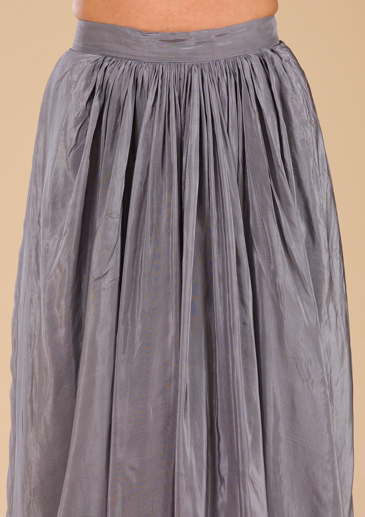 Grey Cutdana Georgette Readymade Salwar Suit