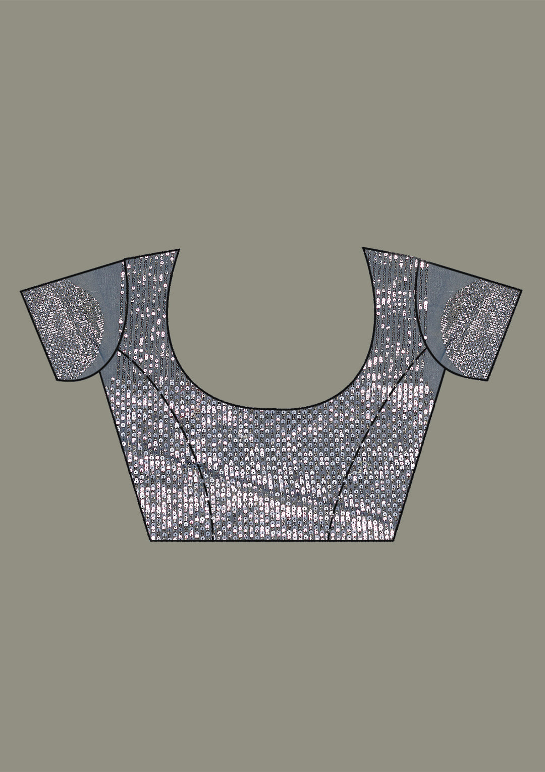 Grey Sequins Tissue Saree