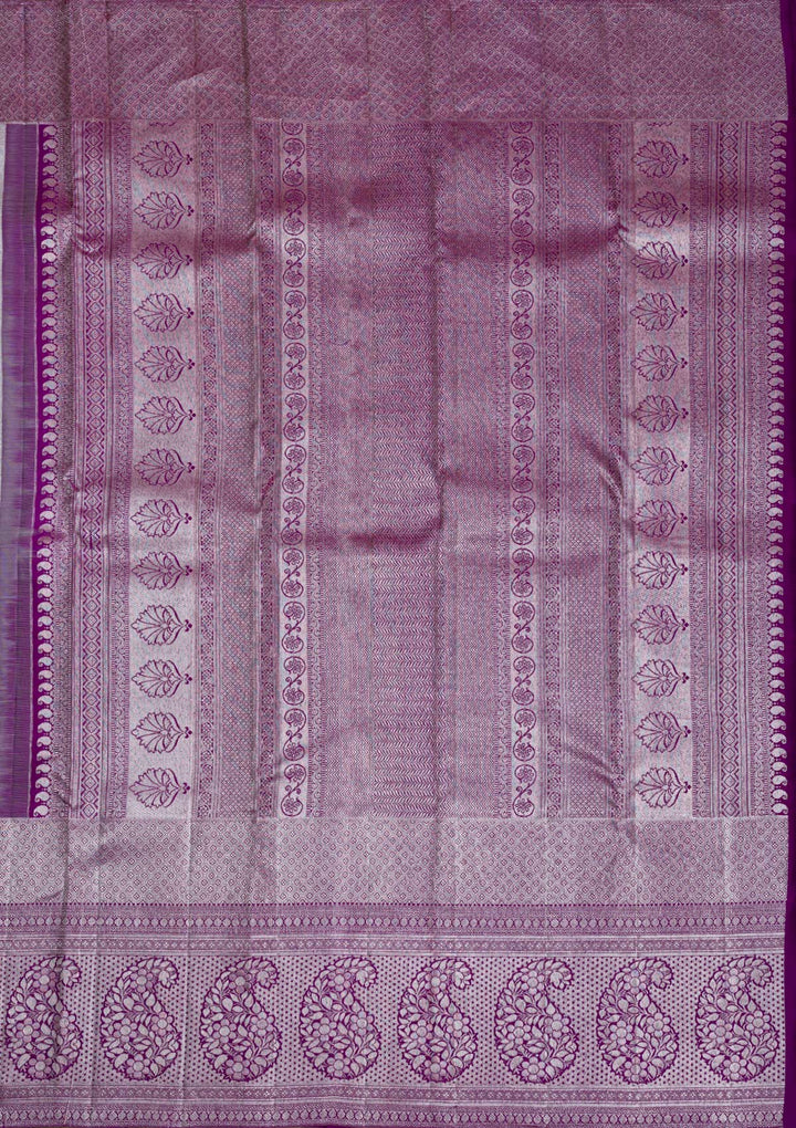 Grey Silver Zariwork Kanjivaram Pure Silk Saree