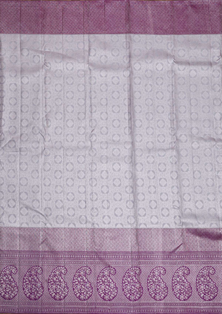 Grey Silver Zariwork Kanjivaram Pure Silk Saree