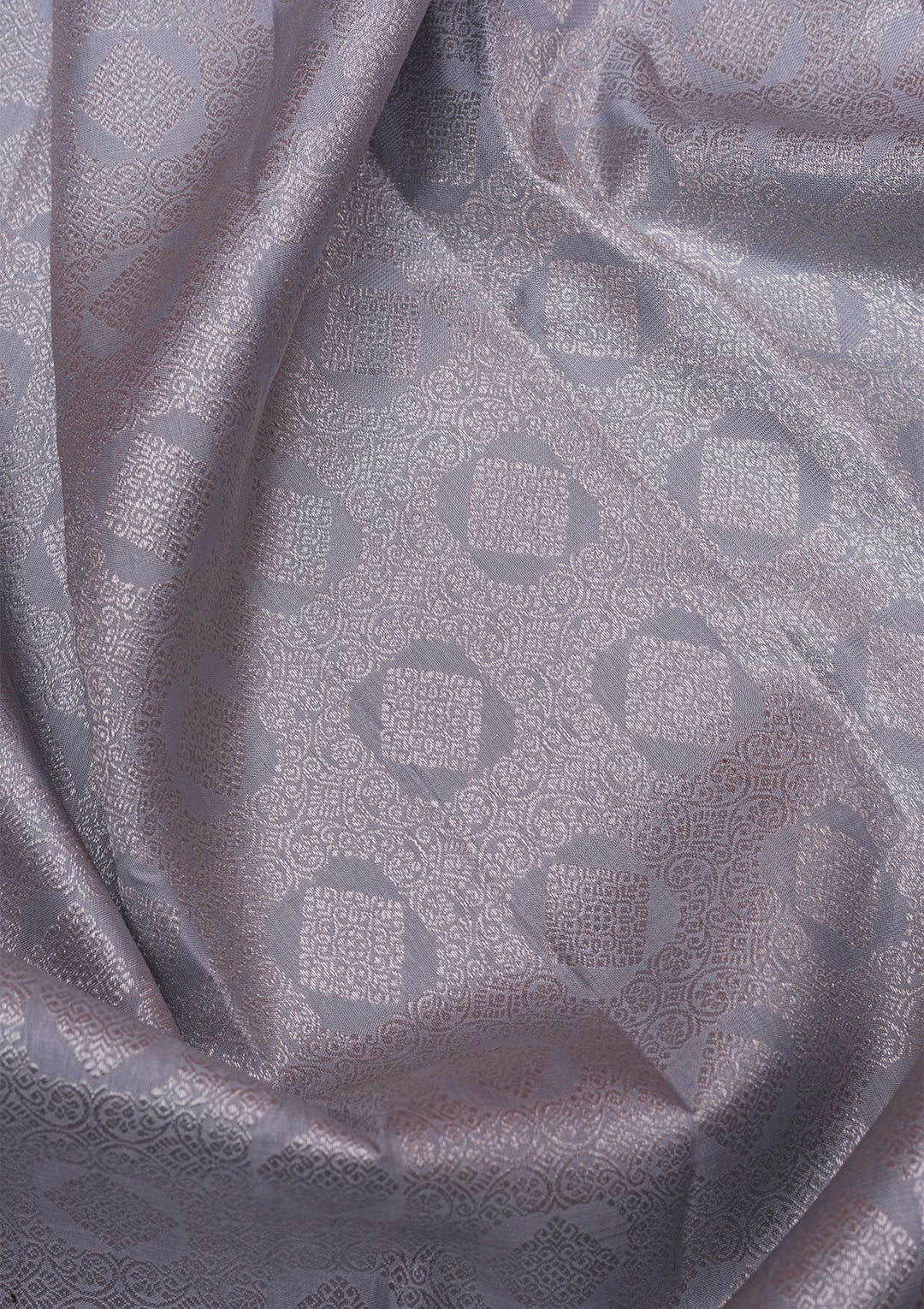 Grey Silver Zariwork Kanjivaram Pure Silk Saree