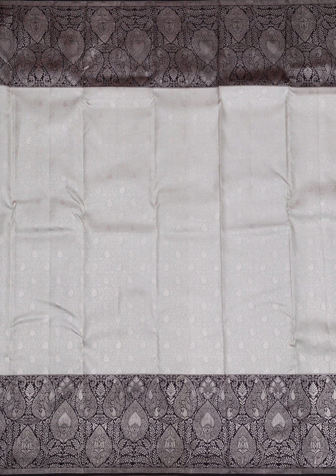 Grey Silver Zariwork Pure Silk Saree