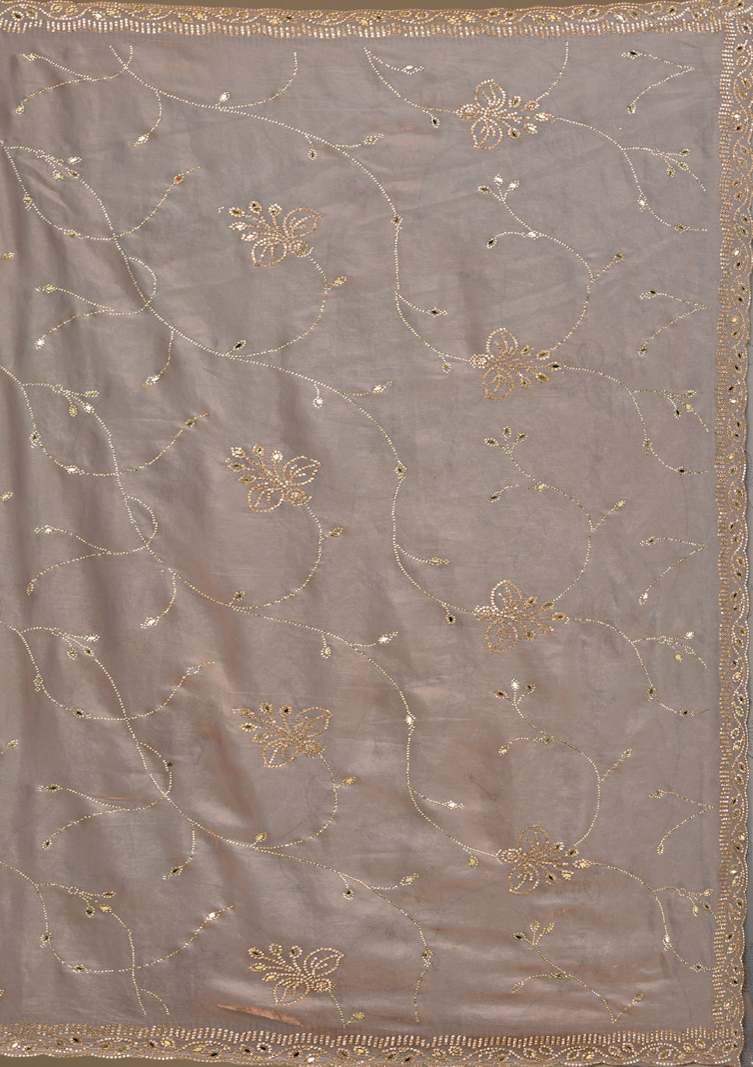 Grey Stonework Tissue Saree