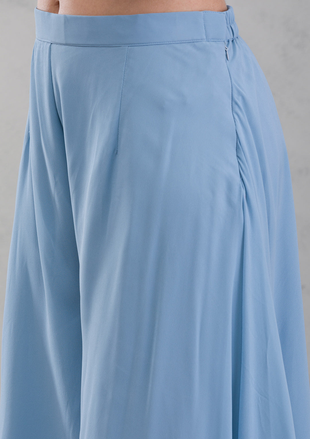 Blue Threadwork Georgette Readymade Salwar Suit