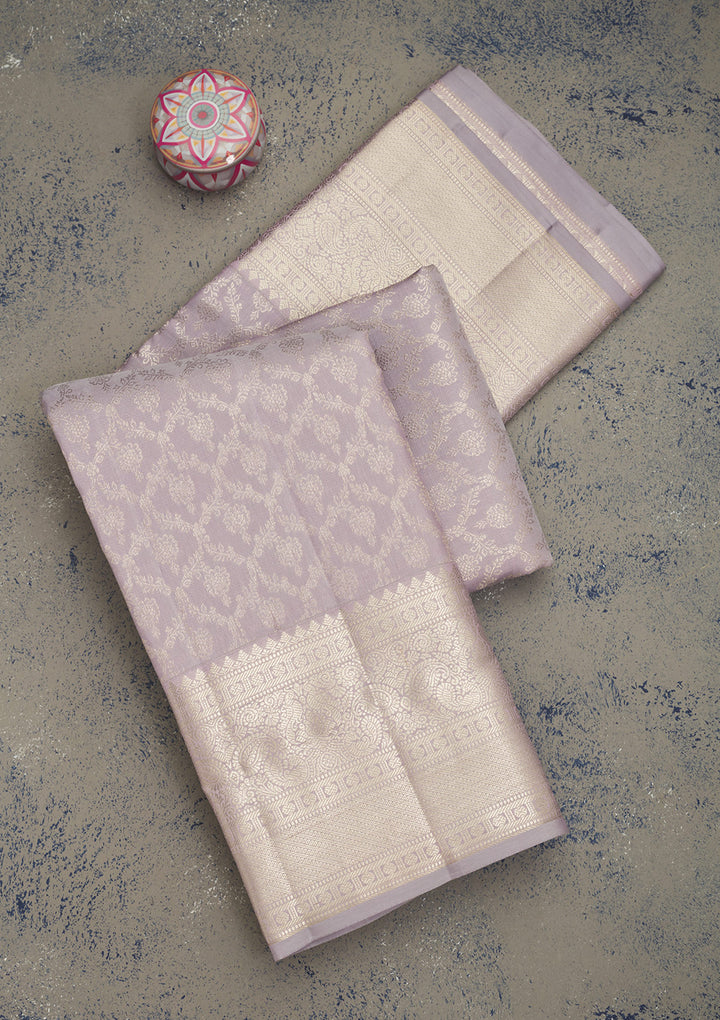 Grey Zariwork Pure Silk Saree