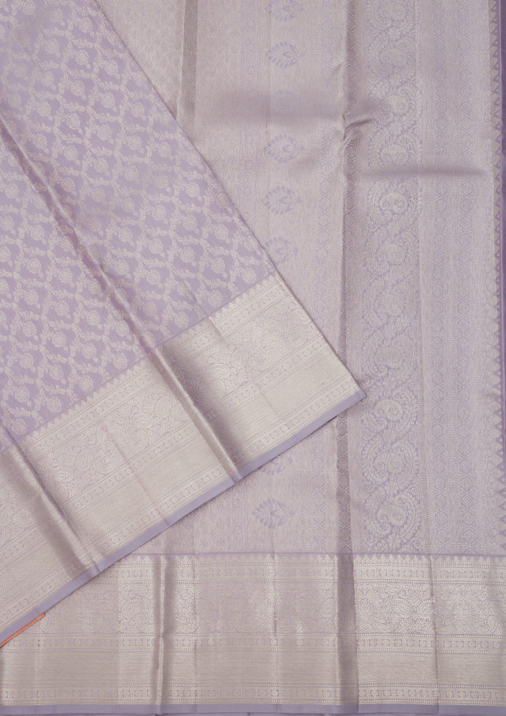 Grey Zariwork Pure Silk Saree