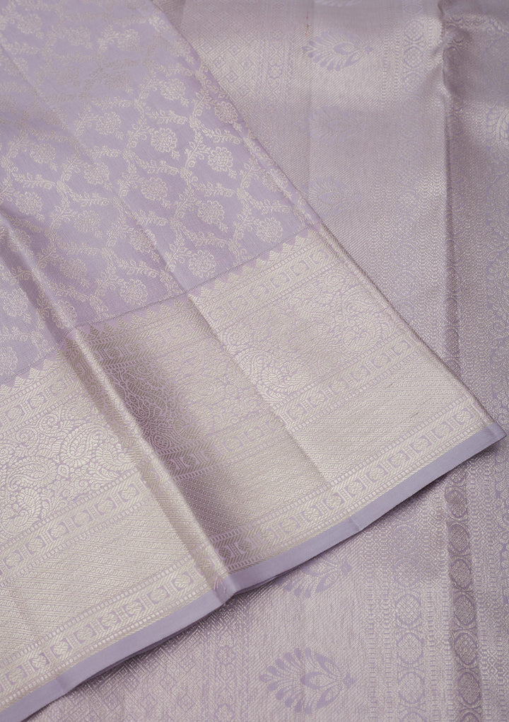 Grey Zariwork Pure Silk Saree