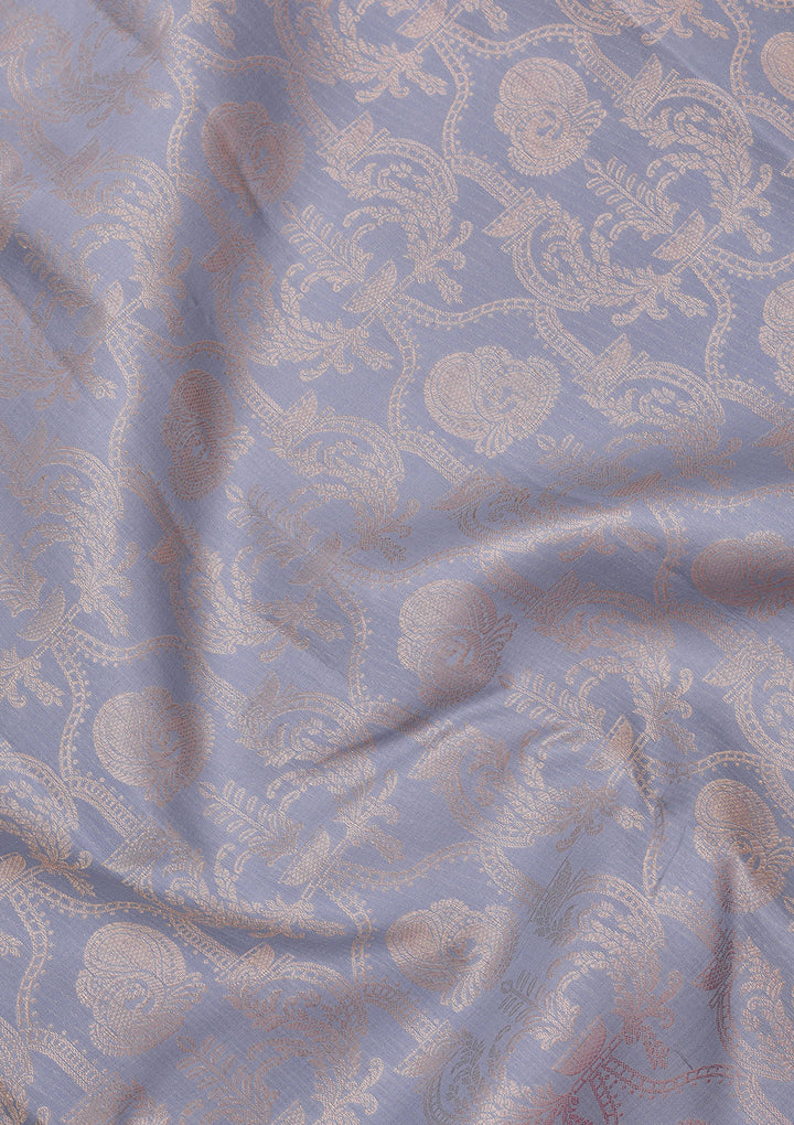 Grey Zariwork Pure Silk Saree