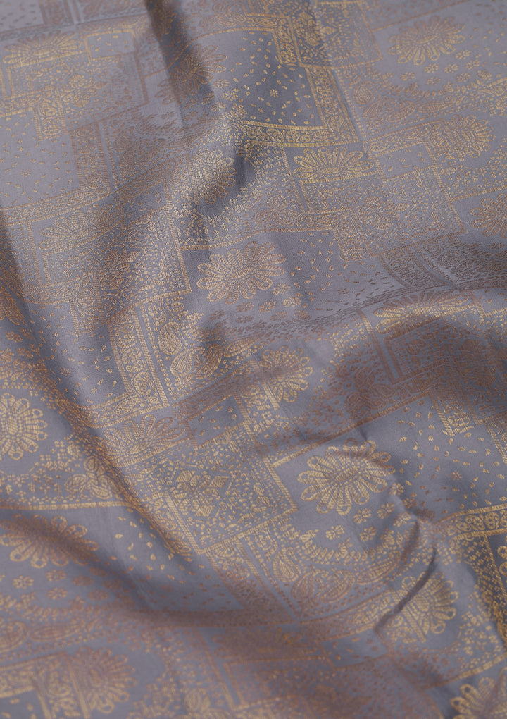 Grey Zariwork Pure Silk Saree