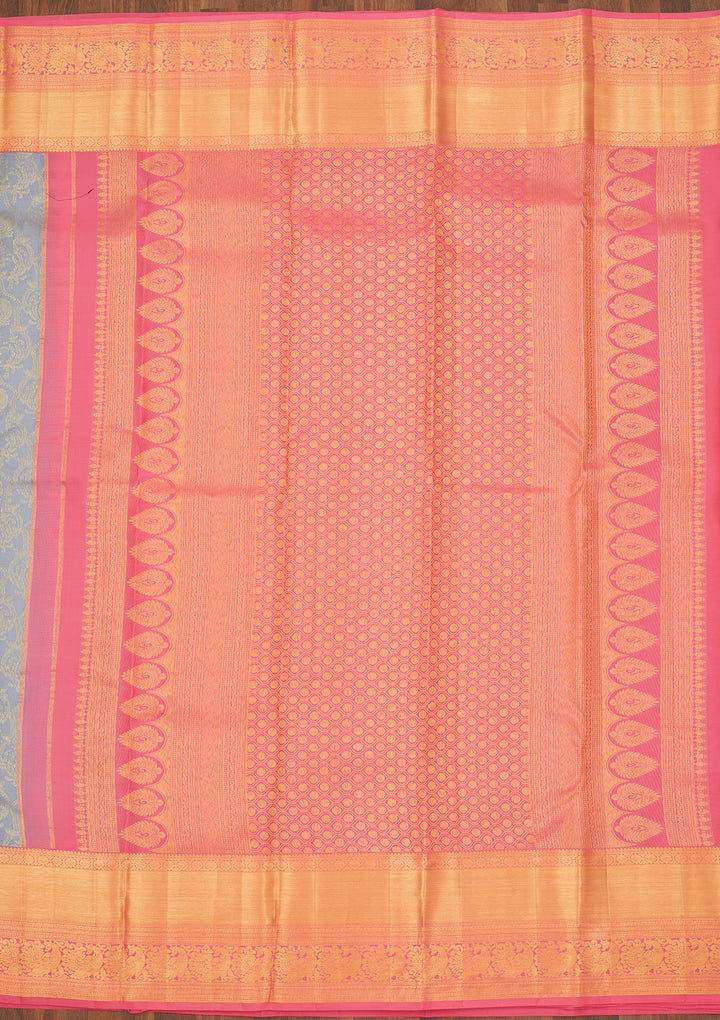 Grey Zariwork Pure Silk Saree