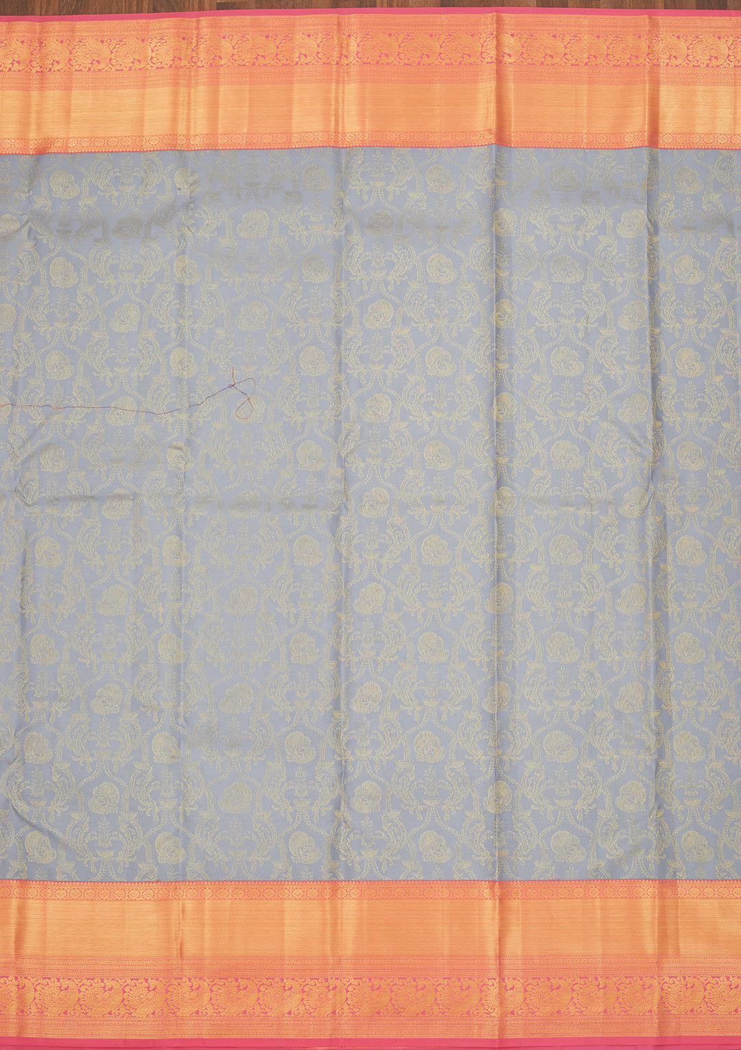 Grey Zariwork Pure Silk Saree