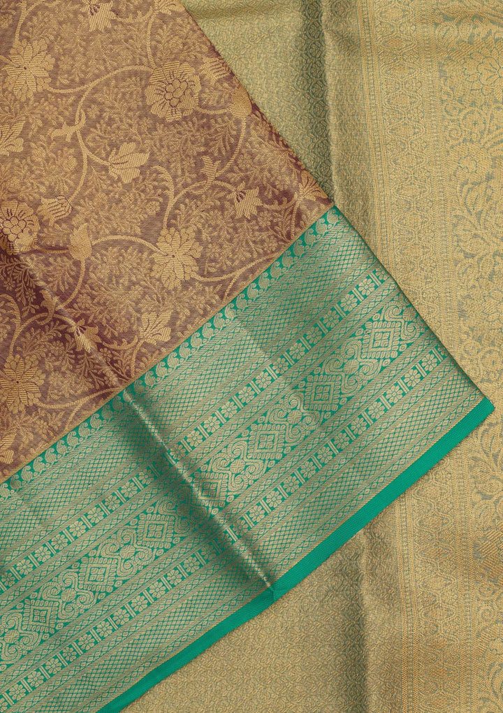 Grey Zariwork Pure Silk Saree