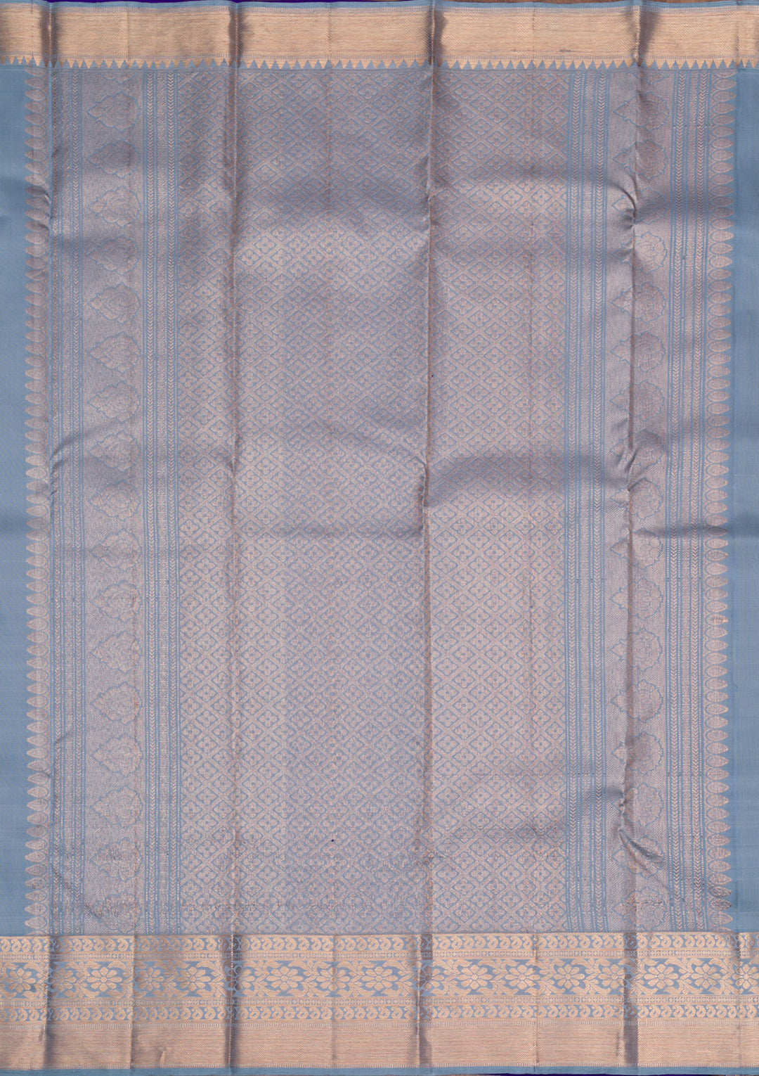 Grey Copper Zariwork Banarasi Pure Silk Saree