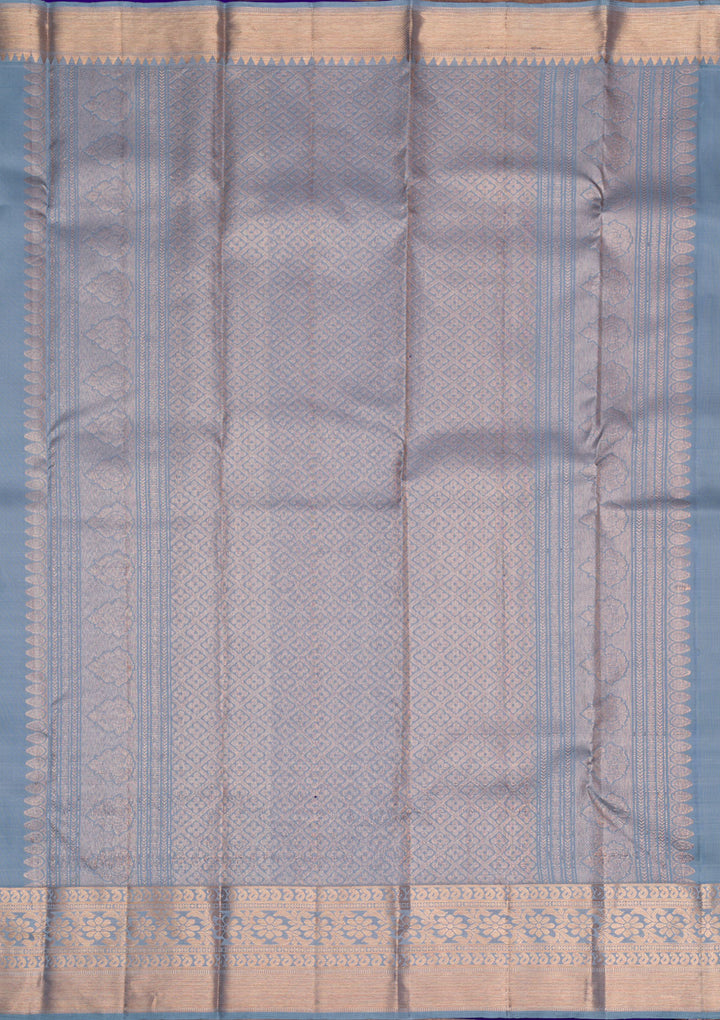 Grey Copper Zariwork Banarasi Pure Silk Saree