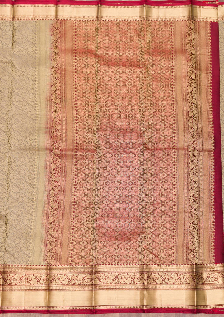 Grey Zariwork Pure Silk Saree