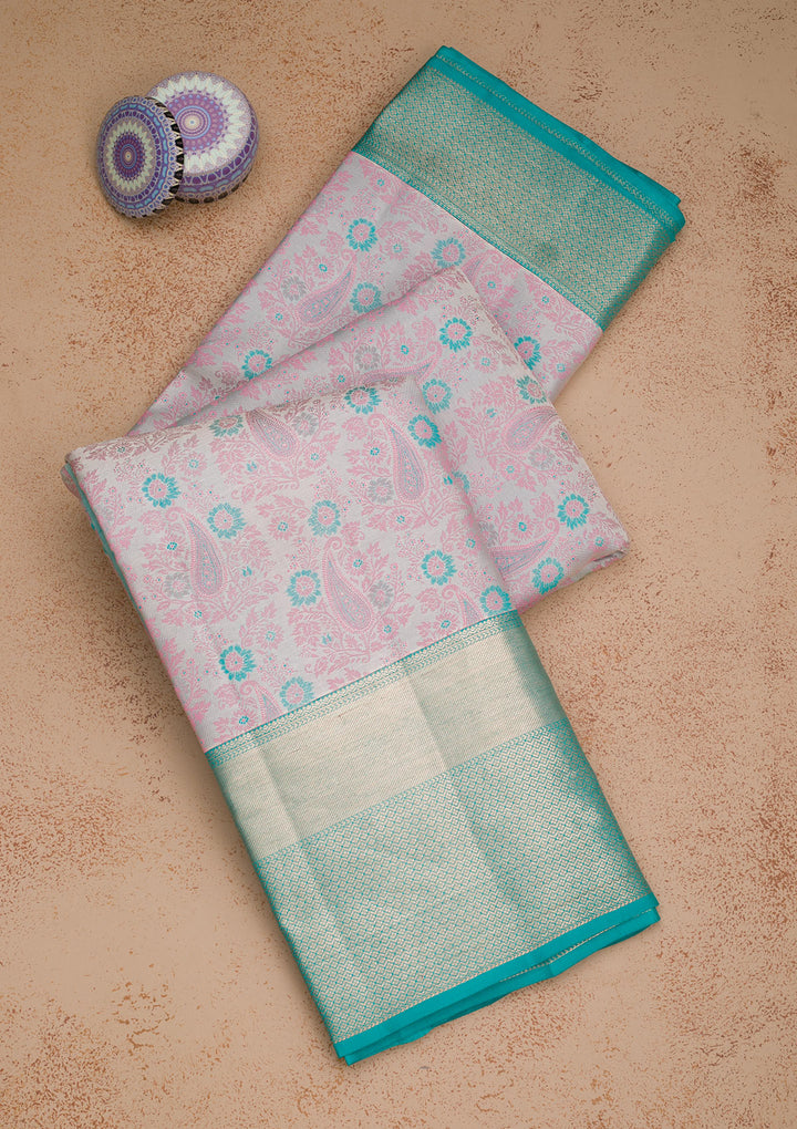 Grey Zariwork Pure Silk Saree