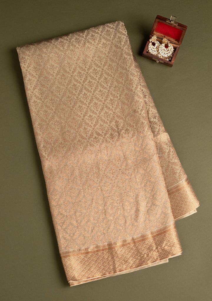 Grey Zariwork Pure Silk Saree