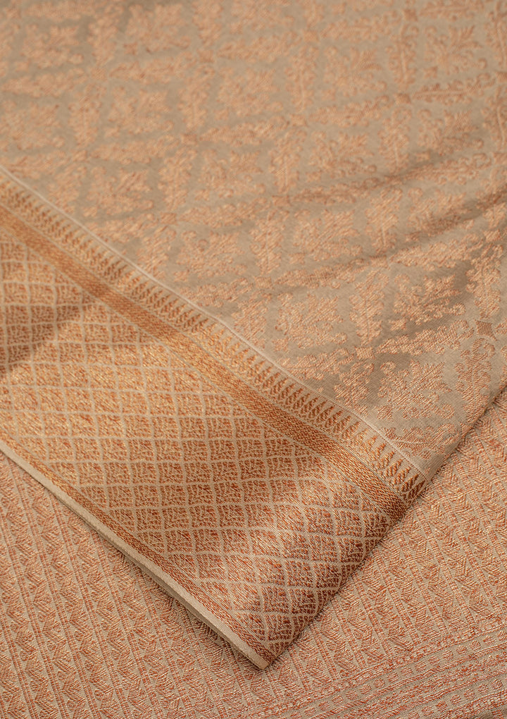 Grey Zariwork Pure Silk Saree