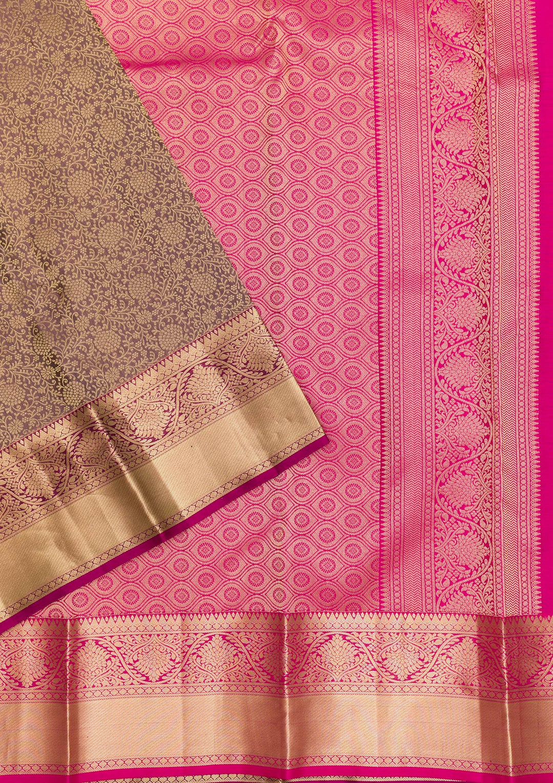 Grey Zariwork Pure Silk Saree-Koskii