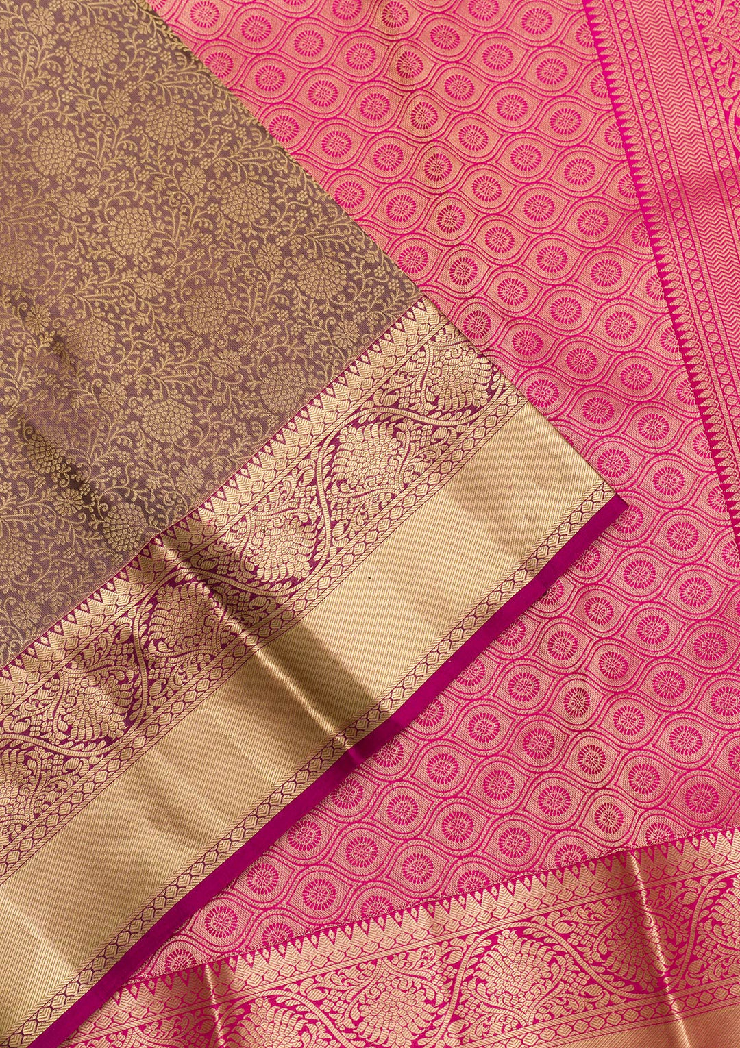 Grey Zariwork Pure Silk Saree-Koskii