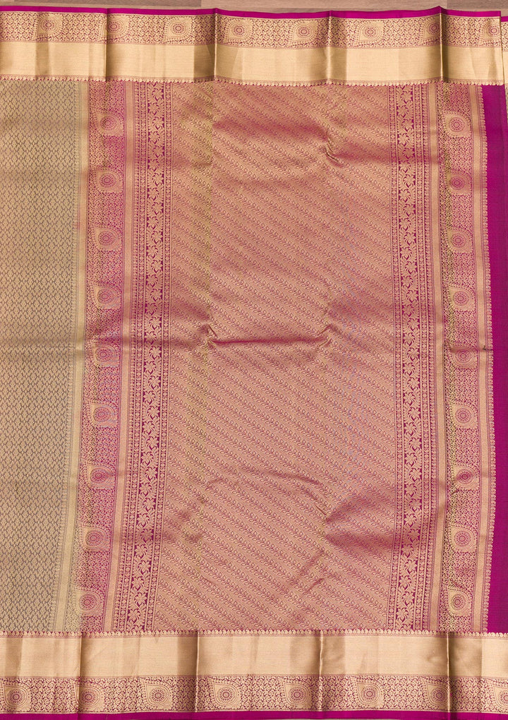 Grey Zariwork Pure Silk Saree-Koskii