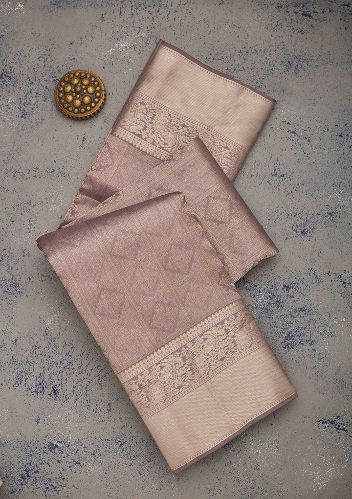 Grey Zariwork Pure Silk Saree