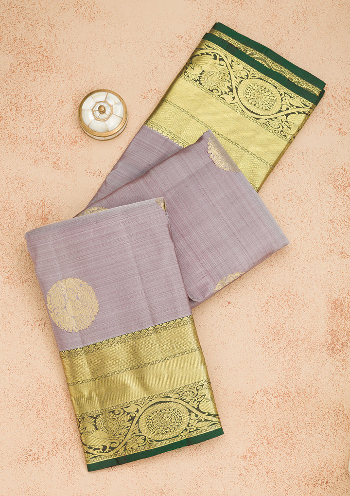 Grey Zariwork Kanjivaram Pure Silk Saree