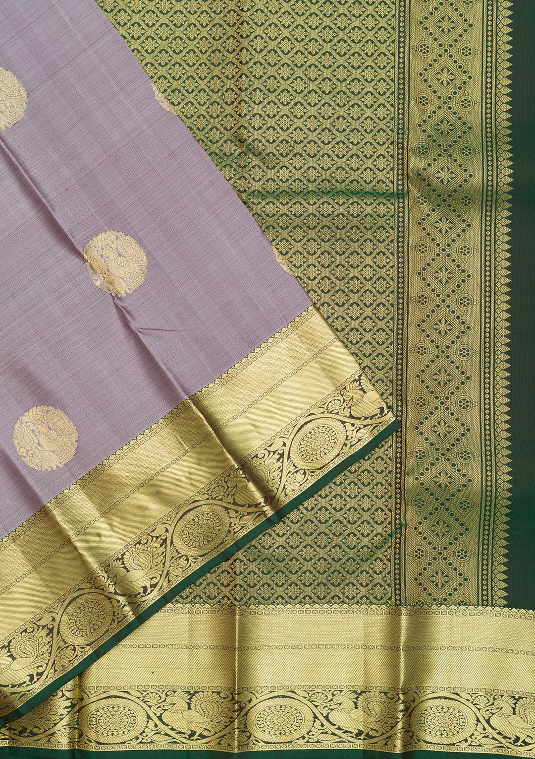Grey Zariwork Kanjivaram Pure Silk Saree