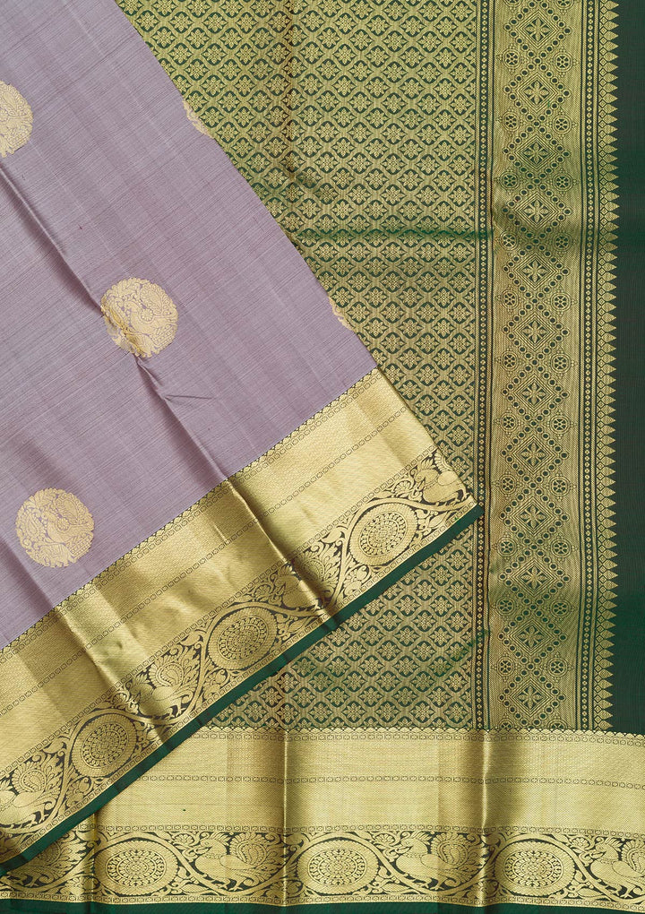 Grey Zariwork Kanjivaram Pure Silk Saree