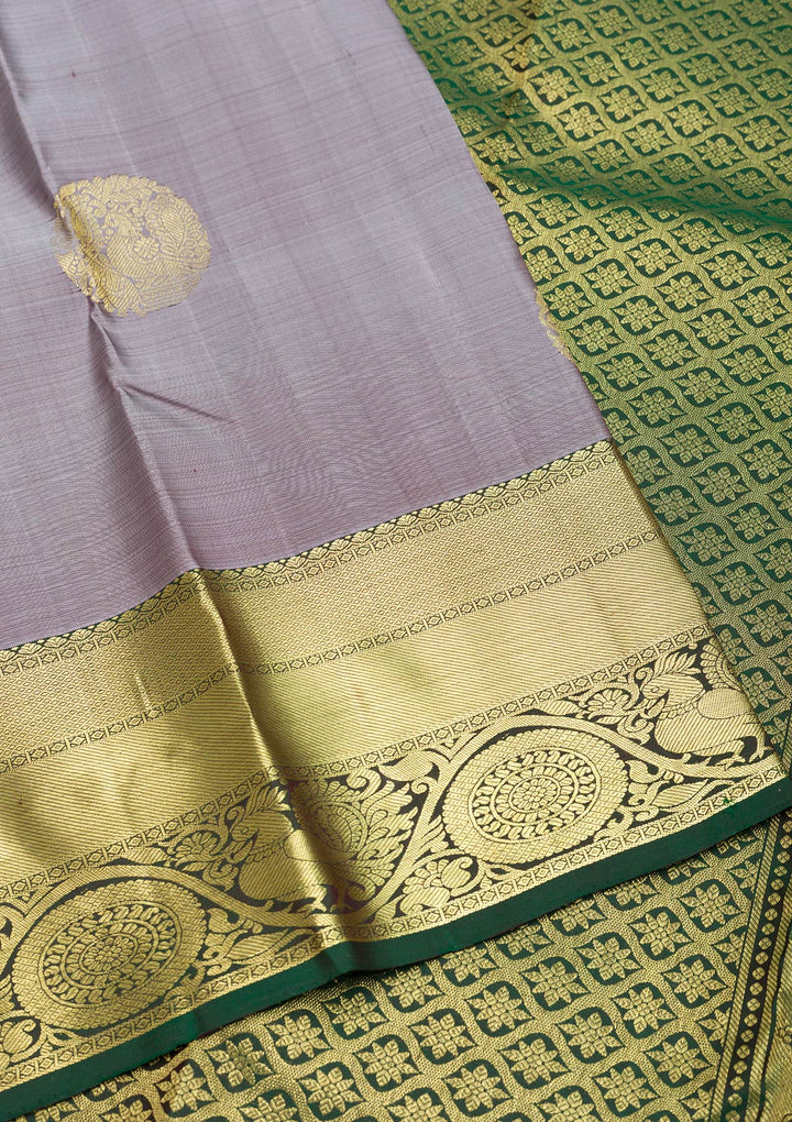 Grey Zariwork Kanjivaram Pure Silk Saree