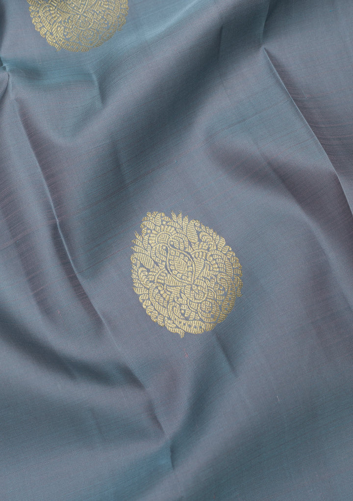 Grey Zariwork Pure Silk Saree