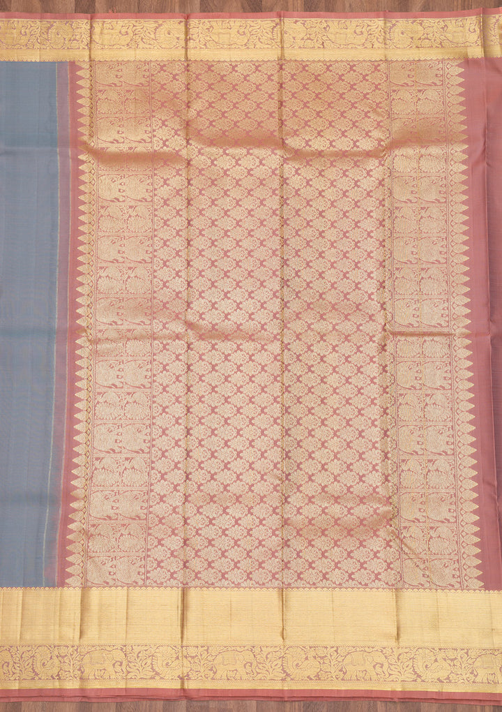 Grey Zariwork Pure Silk Saree