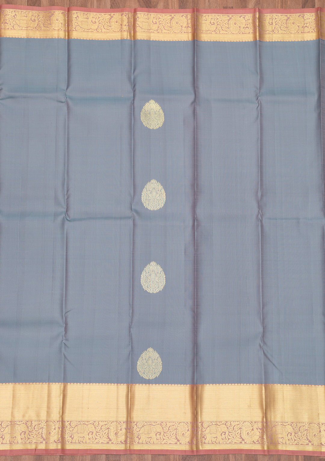 Grey Zariwork Pure Silk Saree