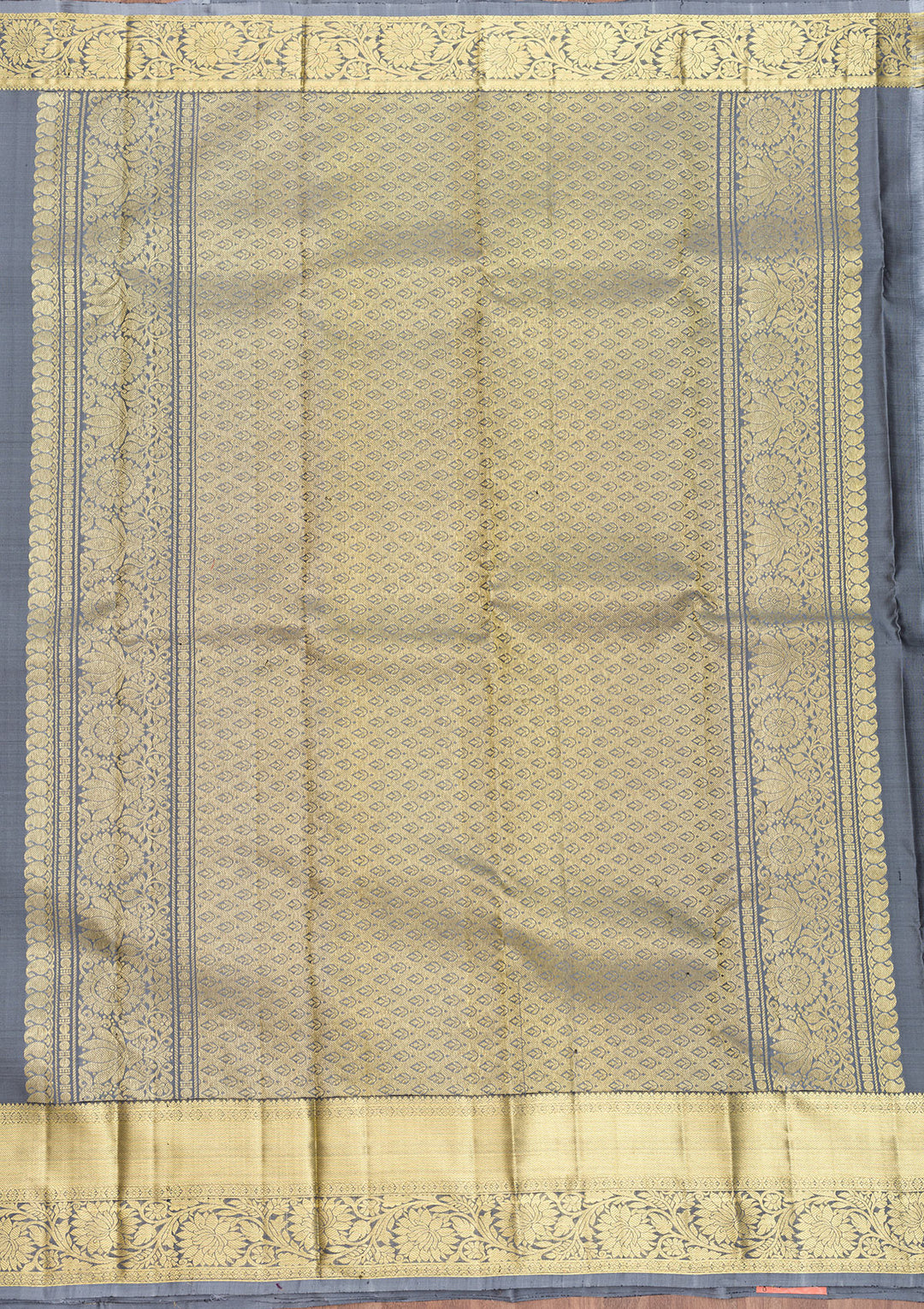 Grey Zariwork Banarasi Pure Silk Saree