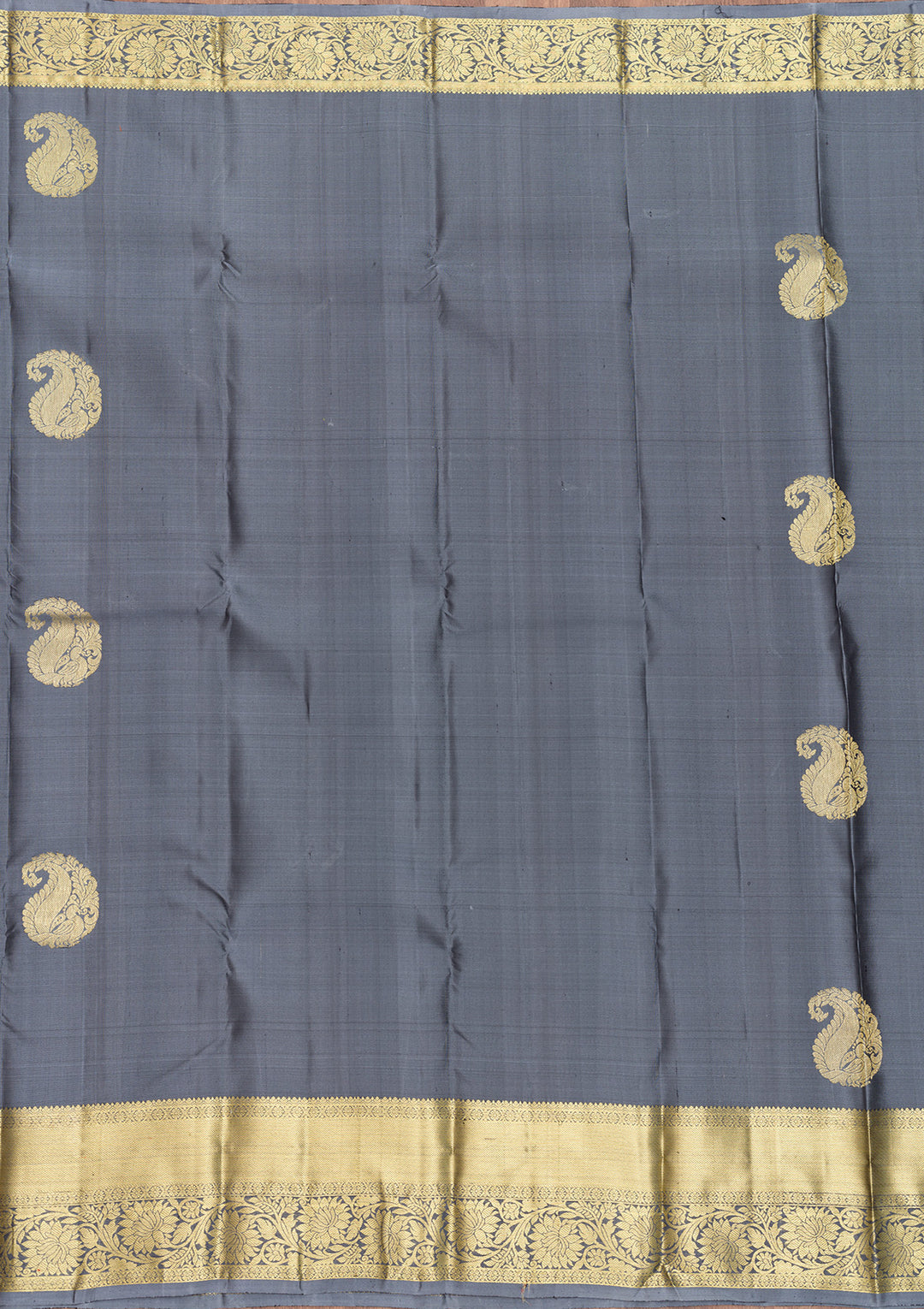 Grey Zariwork Banarasi Pure Silk Saree