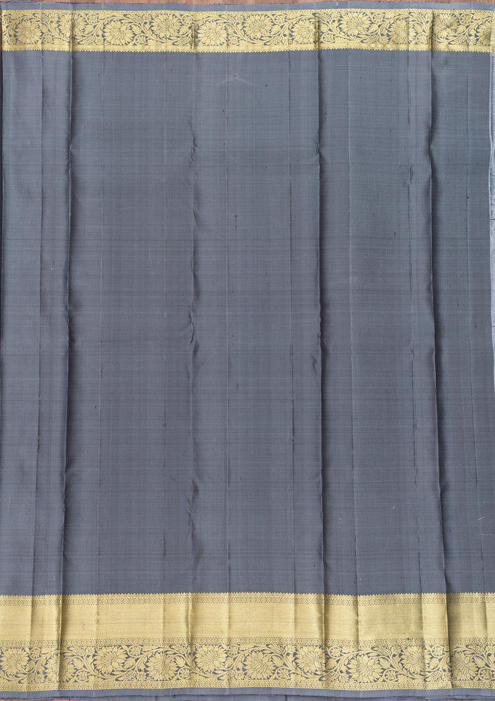 Grey Zariwork Banarasi Pure Silk Saree