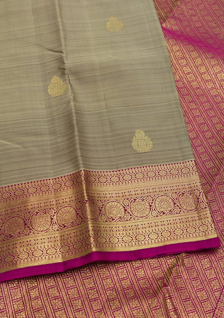 Grey Zariwork Pure Silk Saree