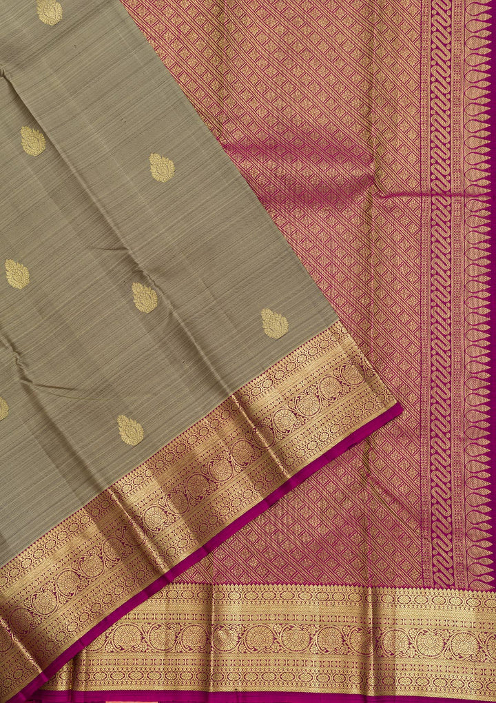 Grey Zariwork Pure Silk Saree
