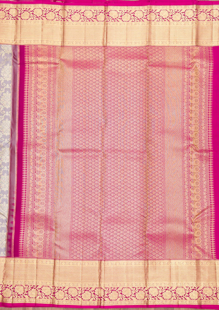 Grey Zariwork Pure Silk Saree