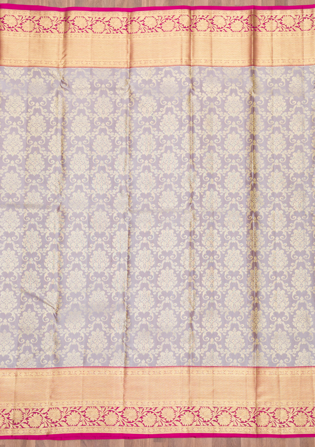 Grey Zariwork Pure Silk Saree